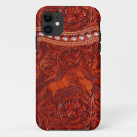 mustang  western leather  iphone 5 case