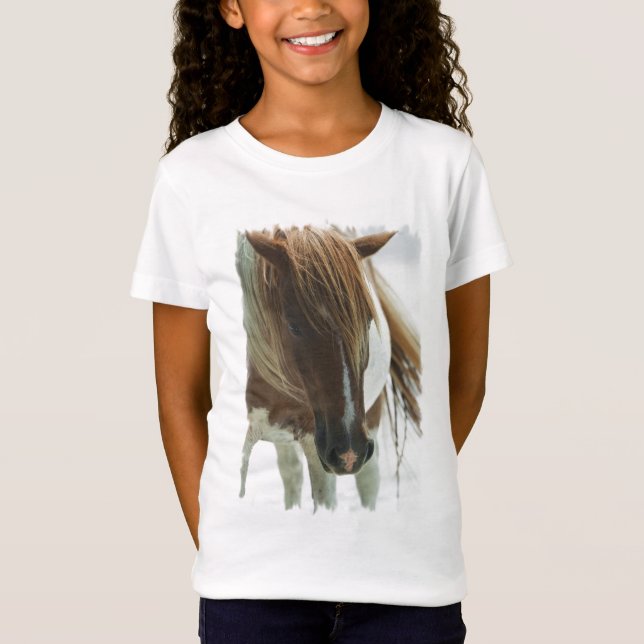 Mustang Wild Horse Girl's Fitted T-Shirt (Front)