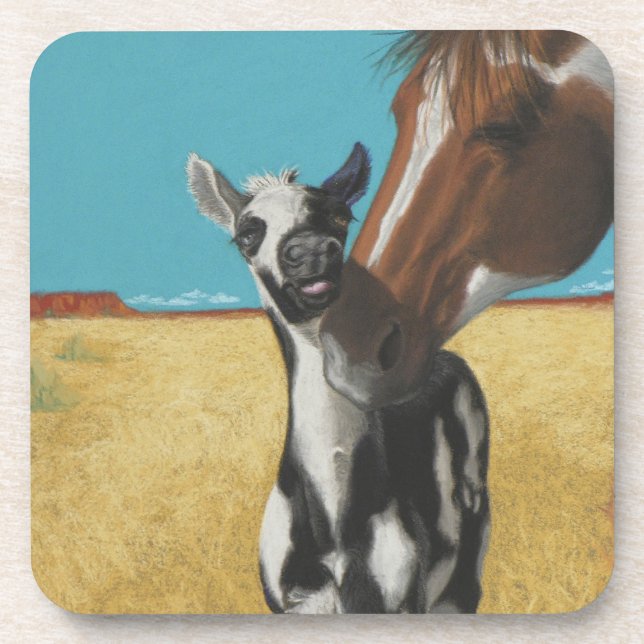 Mustang - wild horses drink coaster (Front)