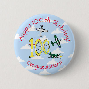 Mustangs 100th Birthday (Blue Sky) Badge Button
