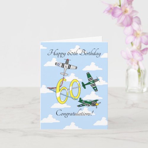 Mustangs 60th Blue Sky Birthday Card