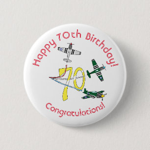 Mustangs 70th Birthday Badge Button