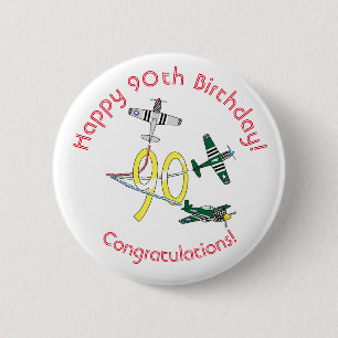 Mustangs 90th Birthday Badge Button
