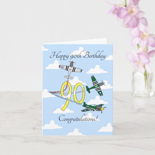 Mustangs 90th Blue Sky Birthday Card