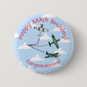Mustangs Birthday (Blue Sky) Badge Button