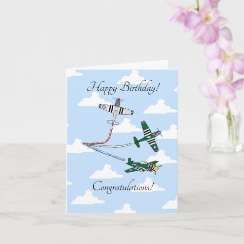 Mustangs Blue Sky Customisable Birthday Card