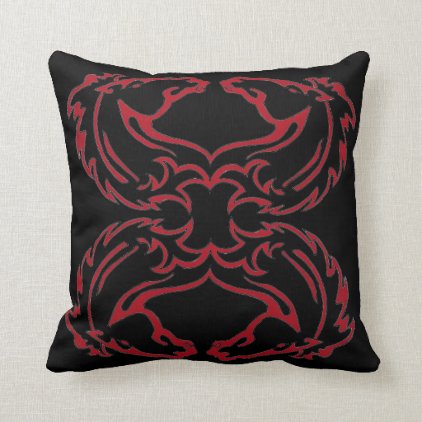 Mustangs Double Throw Pillow in Black &amp; Red