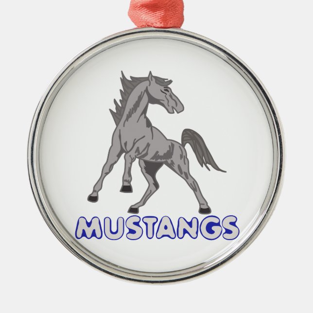 Mustangs Mascot Metal Ornament (Front)