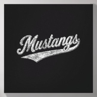 Mustangs School Sports Team Spirit Vintage Canvas Photo Tile