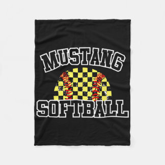 Mustangs Softll Mom Mustangs School Spirit Sports Fleece Blanket