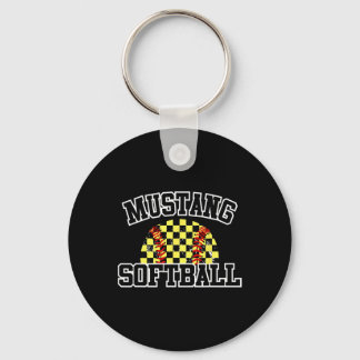 Mustangs Softll Mom Mustangs School Spirit Sports Keychain