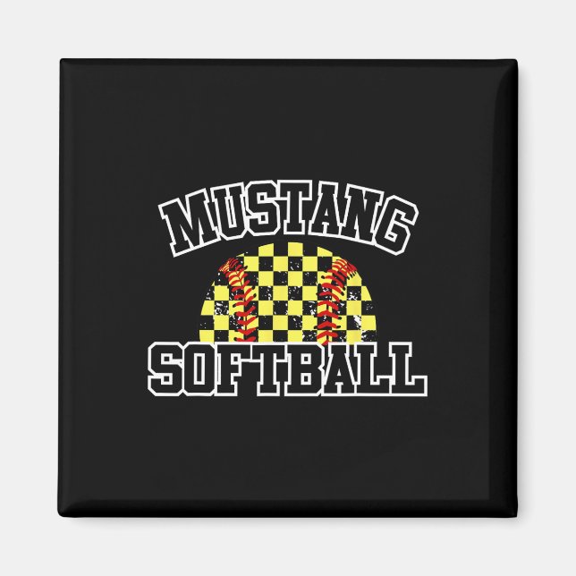 Mustangs Softll Mom Mustangs School Spirit Sports  Magnet (Front)