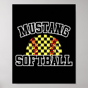 Mustangs Softll Mom Mustangs School Spirit Sports  Poster