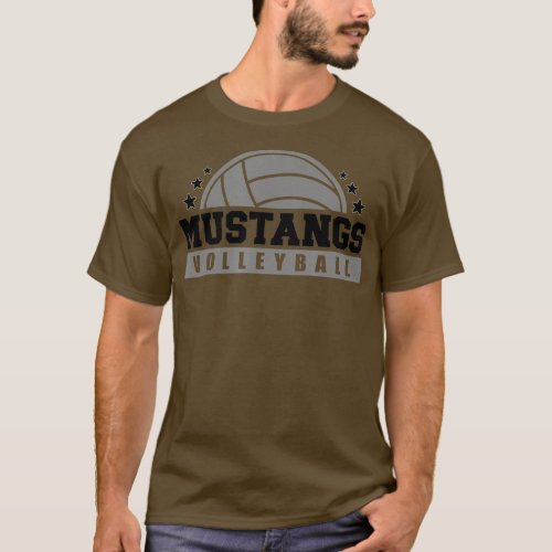 Mustangs Volleyball Coach Sports Team Spirit Wear  T_Shirt