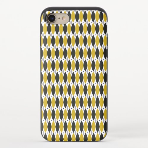 Mustard and Black Modern Geometric Diamond Pattern iPhone 87 Slider Case
