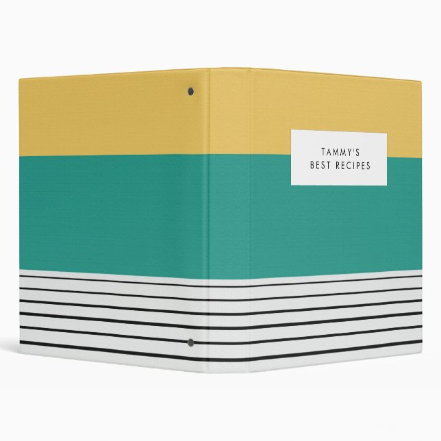 Mustard and teal pattern 3 ring binder (Background)
