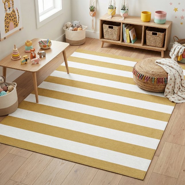 Mustard and White Stripes Rug (Creator Uploaded)