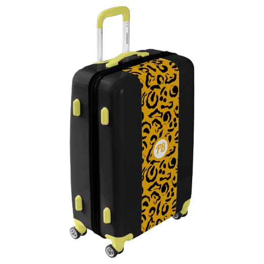 black leopard print luggage