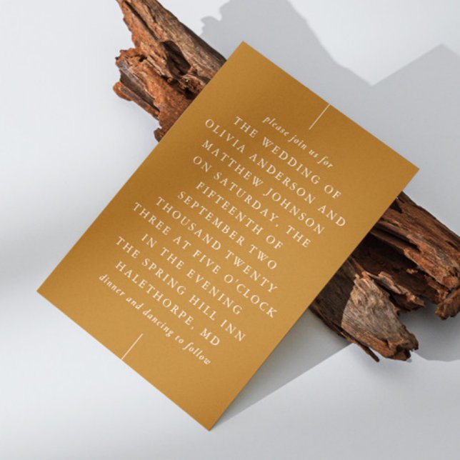 Mustard Brown Fall Wedding | Modern Typography Invitation (Creator Uploaded)