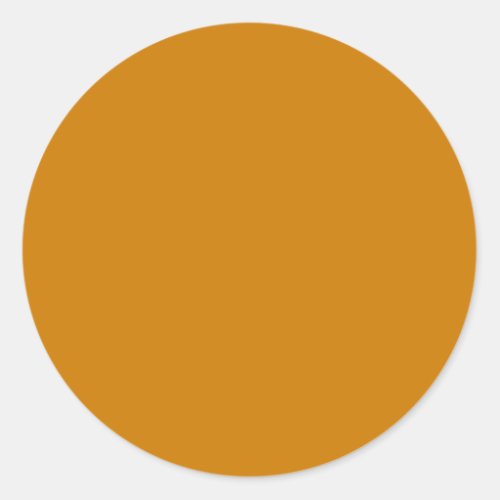 Mustard Brown Solid Color Classic Round Sticker