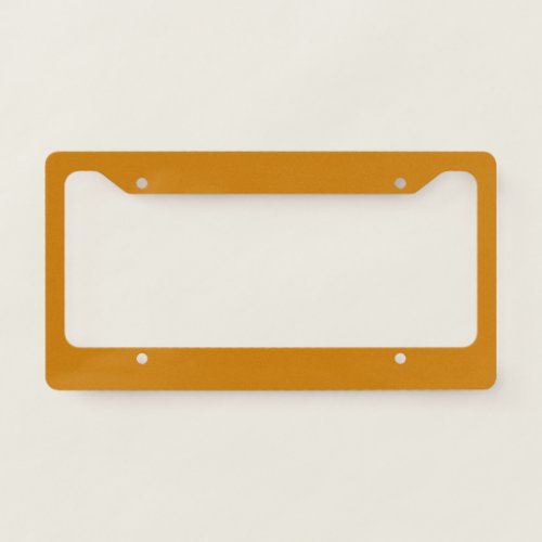 Mustard Brown Solid Color License Plate Frame