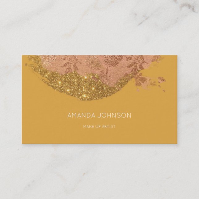 Mustard Brush Glam Stylist Make Up Artist Vip Business Card (Front)