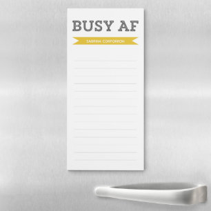 Mustard Busy AF Personalized Trendy Magnetic Notepad