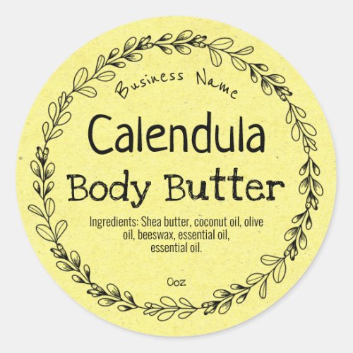 Mustard Calendula Product Labels