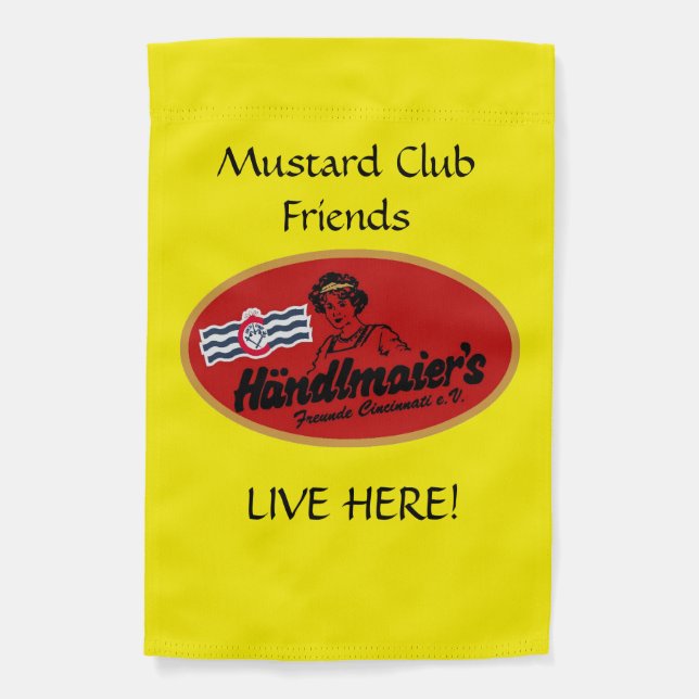 Mustard Club Friends Garden Flag (Front)