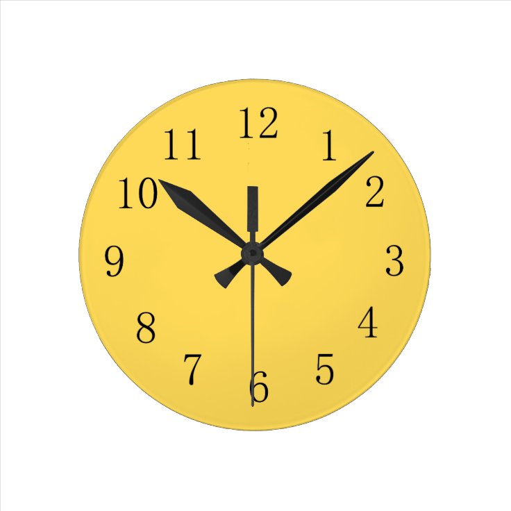 Mustard Color Yellow Kitchen Wall Clock Zazzle