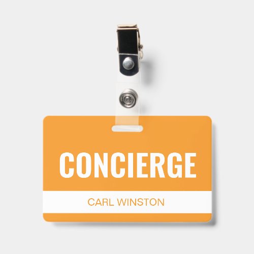 Mustard Custom Hotel Concierge Employee ID Badge