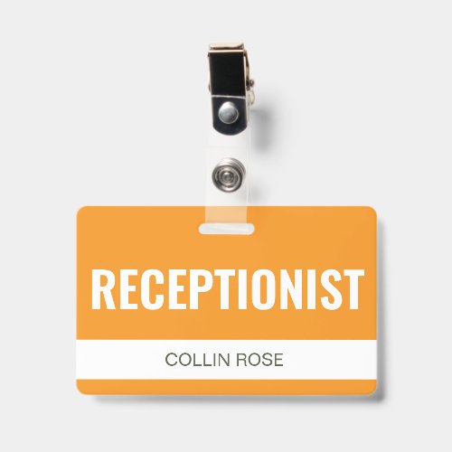 Mustard Custom Hotel Receptionist Employee ID Badge