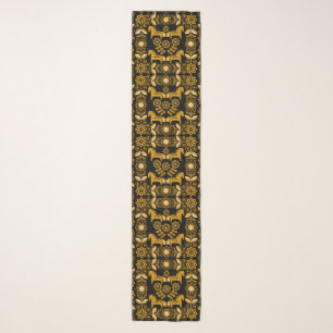 Mustard Dala Swedish Horse Print Scarf