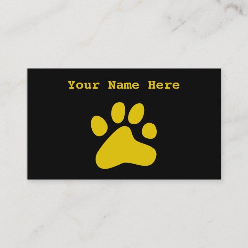 Mustard Dog Paw Business Card Template