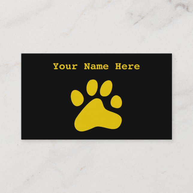 Mustard Dog Paw Business Card (Front)