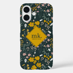 Mustard Floral Beetles & Bees Bohemian Wildflowers iPhone 16 Case