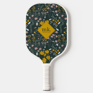 Mustard Floral Beetles & Bees Bohemian Wildflowers Pickleball Paddle