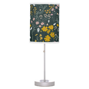 Mustard Floral Beetles & Bees Bohemian Wildflowers Table Lamp