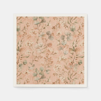 Mustard Floral Vintage Vine Botanical Baby Blanket Napkins