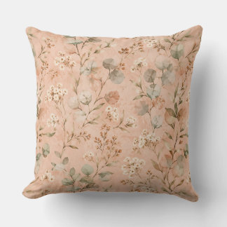 Mustard Floral Vintage Vine Botanical Baby Blanket Throw Pillow