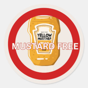 Mustard Free Food Allergy Alert Classic  Round Sticker