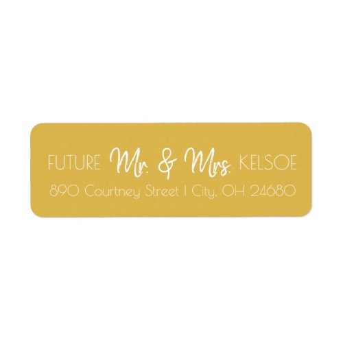 Mustard Future Mr  Mrs Return Address Label