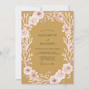 Mustard Gentle Blossom Wedding Invitation