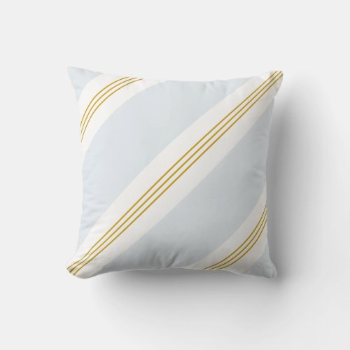 Mustard Gold _ Light Blue Stripe _ 2 for 1 Throw Pillow