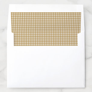 Mustard Gold Plaid Gingham Check Christmas Holiday Envelope Liner