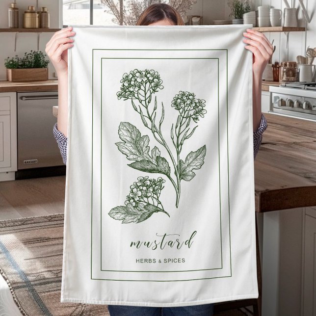 Mustard Herb Farmhouse Kitchen Towel (Creator Uploaded)