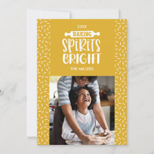 Mustard   Holiday Baking Spirits Bright Photo Card