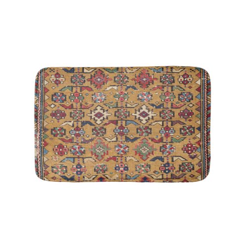 Mustard Khyrdagyd 19th Century Colorful Dark Red Bath Mat