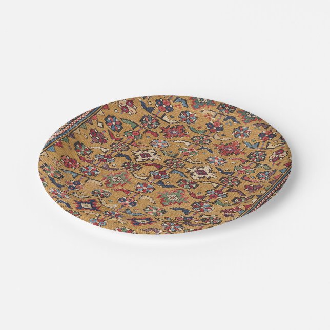 Mustard Khyrdagyd 19th Century Colorful Dark Red Paper Plates (Angled)