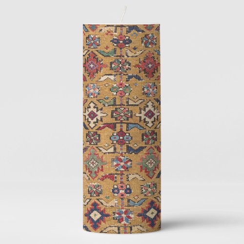 Mustard Khyrdagyd 19th Century Colorful Dark Red Pillar Candle